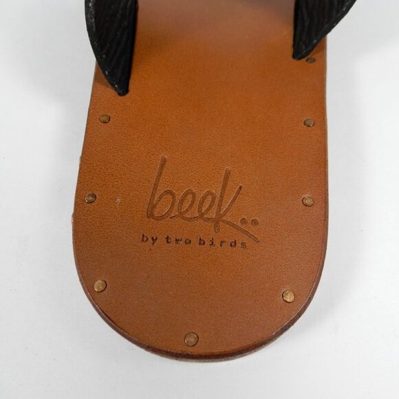 Beek Finch Toe Ring SANDALS Size 6 Flat Black Leather NEW $280 - Picture 7 of 10